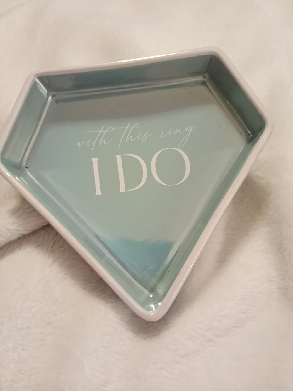 I DO Ring Dish - Mint Green Ceramic Jewelry Tray